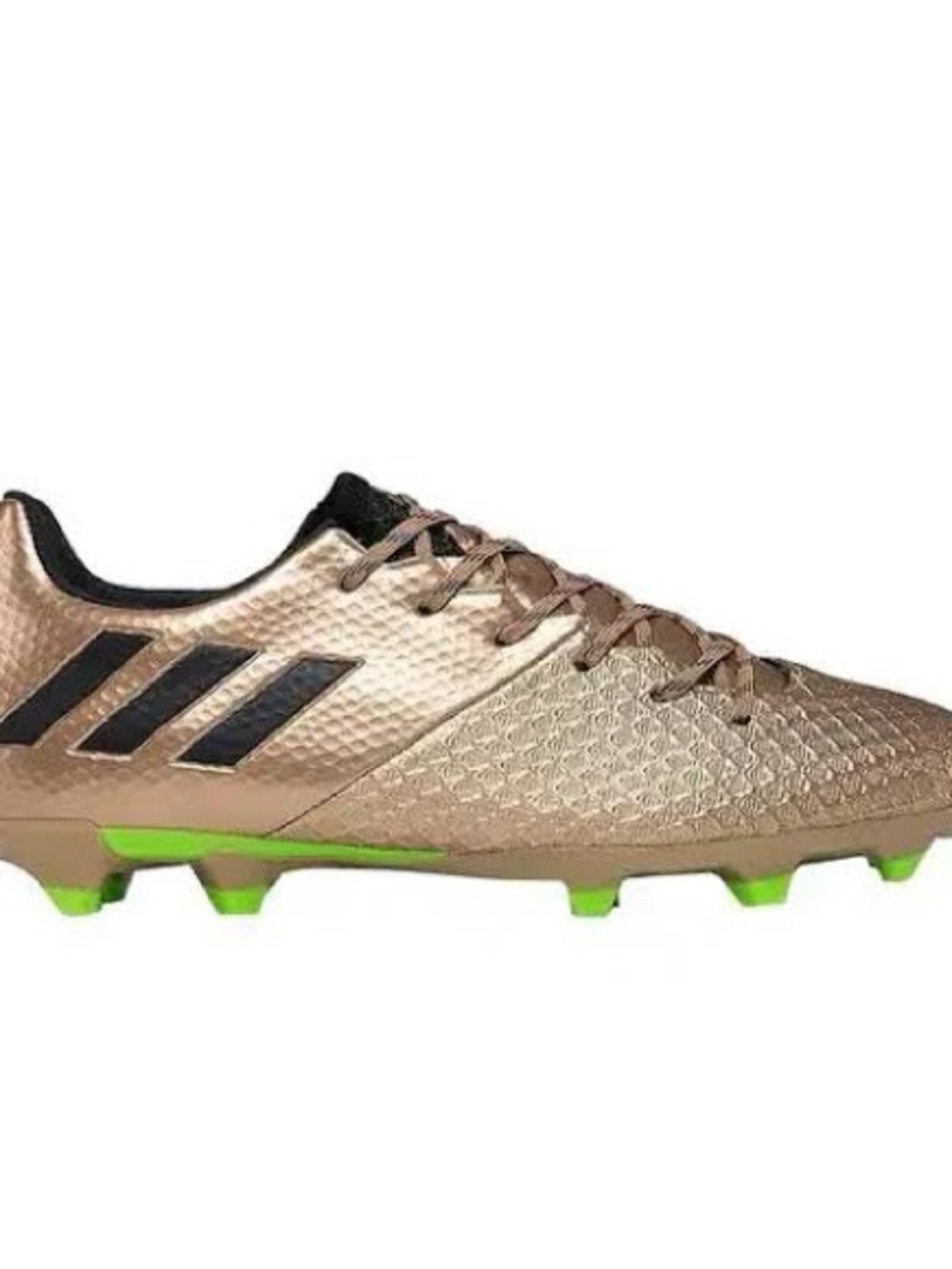 adidas Kids  Messi Gold/Black/Green Low Top Lace-Up Soccer Cleats Plastic Studs